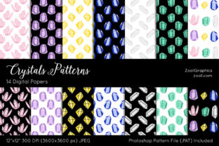 Crystals Patterns Digital Papers