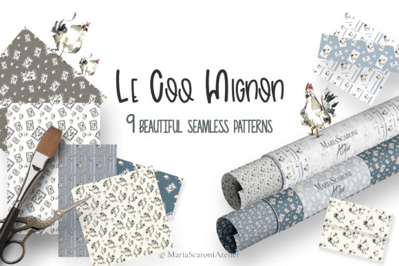 Le Coq Mignon Watercolor Patterns: A Versatile Resource for Creative Professionals